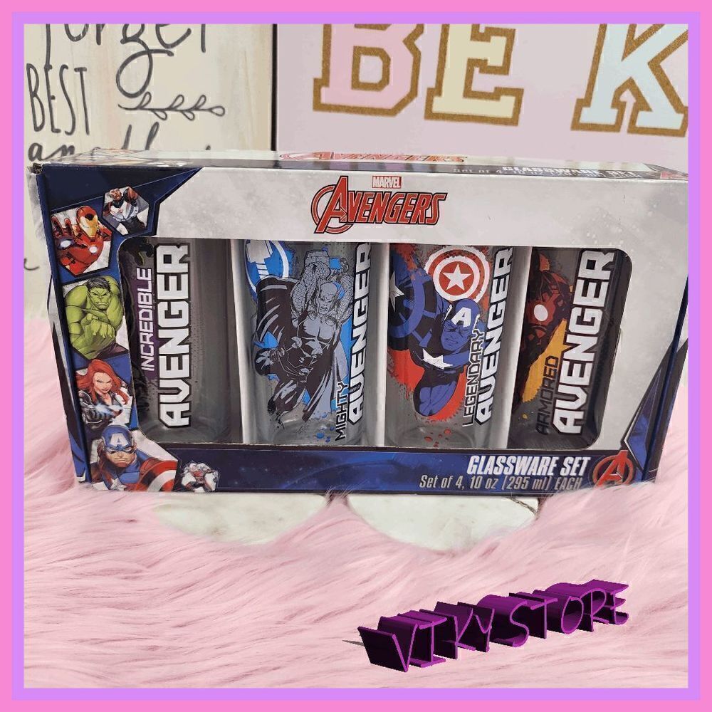 NWT {Marvel} {Avengers} Glassware Set of 4 10 oz NWT